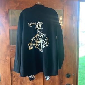 Crazy Train Bucking Bronco Knit Cardigan Sweater